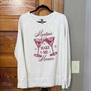 NWT Instant Message Sweatshirt Martinis Make Me Merrier Size XL Lightweight
